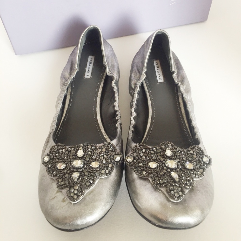 Verg Wang Loriana Ballet Flat Silver/Pewter